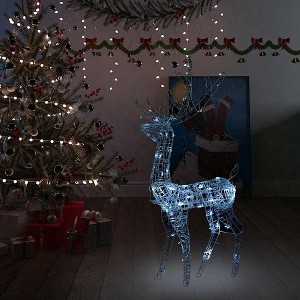 Reindeer Christmas Decoration Cold white Acrylic Life Size - 1 of 4
