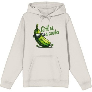 Cool As A Cucumber Humor Adult Long Sleeve Hoodie - 1 of 2