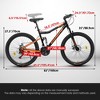 RISOKEYS 26 Inch Mountain Bike,21 Speed with High-Carbon Steel Frame Bike for Adults,Dual Disc Brake & Shock Fork Plus Shock Absorber - 3 of 4
