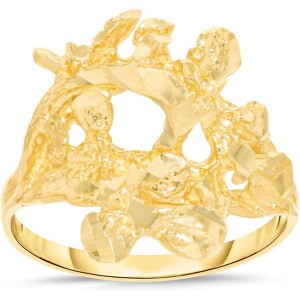 10k Yellow Gold 16.7mm Splash Cluster Openwork Filigree Ring - 1 of 4