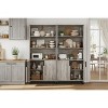 71" Tall Bookcase w/ Doors & Metal Base, 5-Tier Bookshelf with Cabinet & Adjustable Shelf, Wooden Book Shelf for Living Room Office Library - 3 of 4