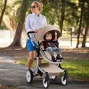 Infans Aluminum Infant Bassinet Reversible Outdoor Foldable Stroller W/Diaper Bag Beige - 3 of 4