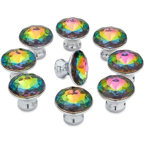 Multicolor Glass Cabinet Pull Knobs, Pull Knobs For Dresser Drawers
