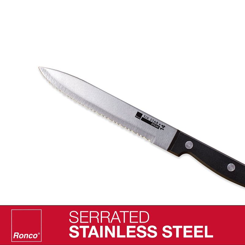 Ronco 4 Piece Steak Knife Set, Stainless-Steel Serrated Blades, Full-Tang Triple-Riveted Knives, 2 of 4