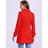 Allegra K Women's Winter Outerwear Peter Pan Collar Mid-thigh A-line Single Breasted Coat - 4 of 4