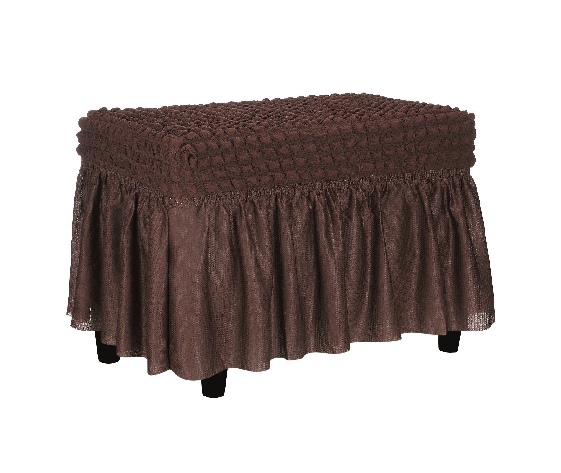 Unique Bargains Stretch Scratch-Resistant Bubble Lattice Footstool Cover Fit Length 24"-39" Deep Coffee