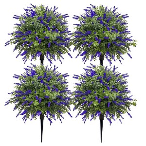 EcoSummer Artificial Lavender Plant with Stake, Faux Purple Flower Bush for Indoor & Outdoor Decor, Patio & Garden. - 1 of 4