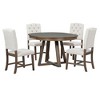 NicBex Round Dining Table Set for 4 Retro Extendable Dining Table with a 16"W Leaf, 4 Upholstered Chairs for Dining Room - 2 of 4