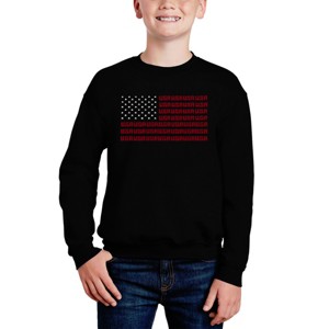 LA Pop Art Usa Flag - Boy's Word Art Crewneck Sweatshirt - 1 of 3