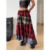 Women's Boho Maxi Skirt - Flowy Flared Ruffle Design for Summer & Going Out Outfits Gingham Red - 4 of 4