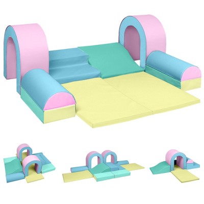 Kinder King Climb and Crawl Activity Play Set, Soft Foam Block for Climbing, Crawling and Sliding, 10-Piece