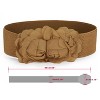 INSPIRE CHIC Women's Chiffon Flowers Press Stud Button Elastic Textured Band Waist Belt - 3 of 4
