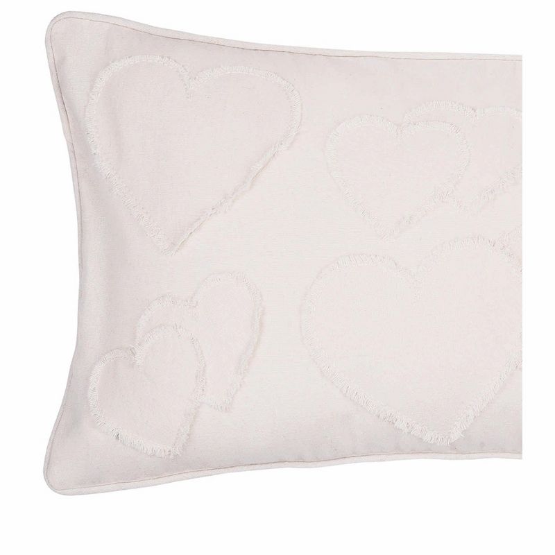 C&F Home 12" x 24" White Heart Applique Valentine's Day Heart Pillow, 2 of 4