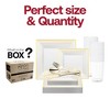 Smarty Had A Party White w/ Gold Square Edge Rim Plastic Wedding Set - 120 Sets - 3 of 4