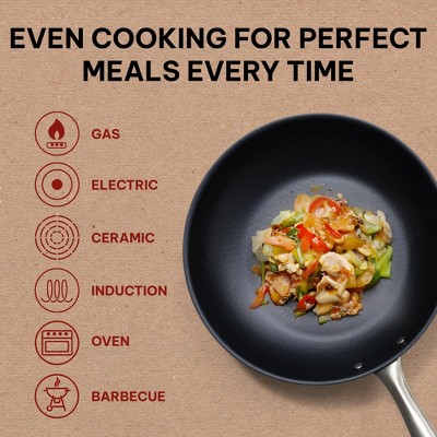 Alva 11" Black Carbon Steel Nonstick Frying Pan Skillet