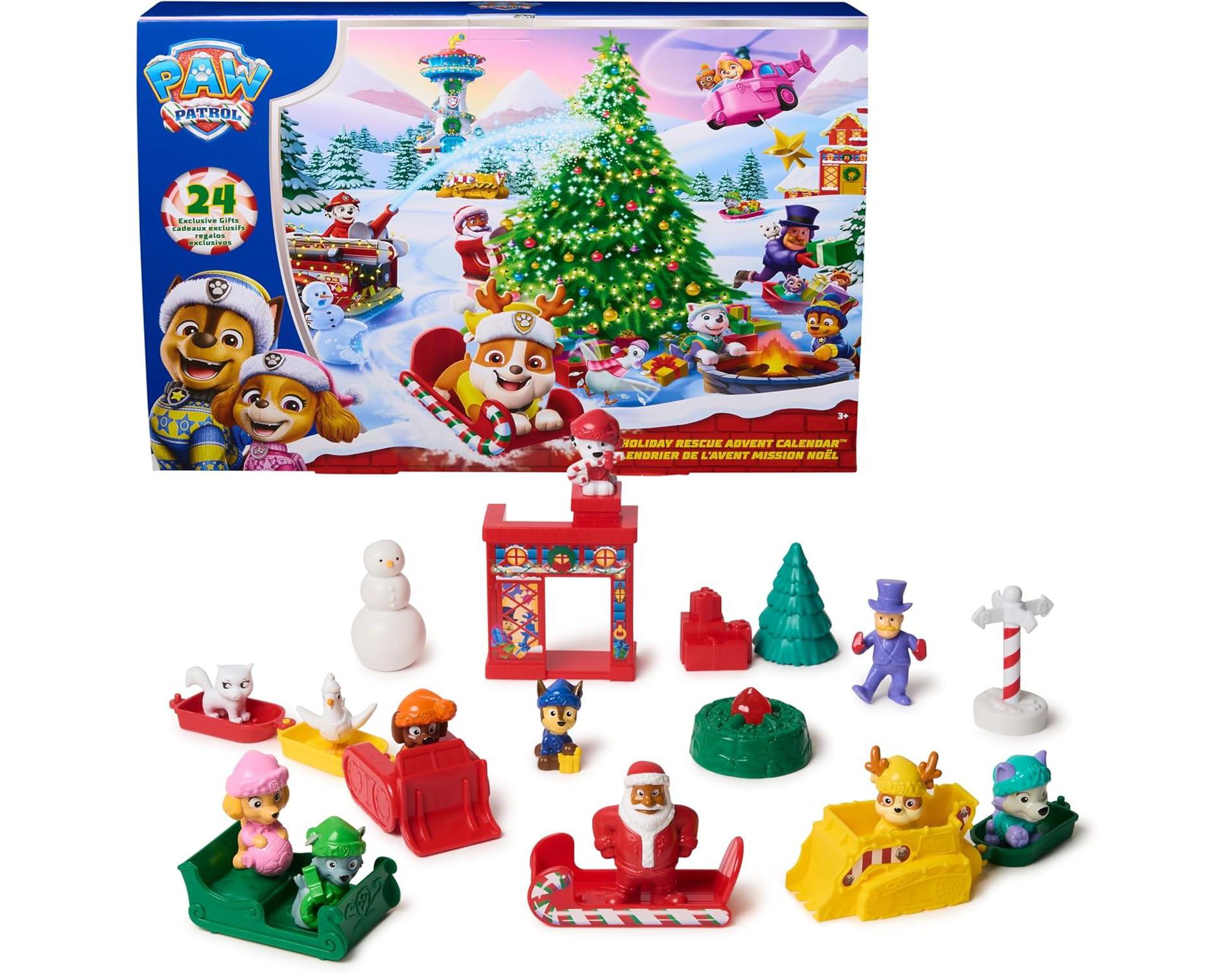 Paw Patrol Holiday Rescue 2025 Advent Calendar, 24 Surprise Toys  Figures, Miniature Vehicles & Accessories, Kids Toys for Boys & Girls Ages 3 and Up