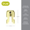 True Fizz Champagne Stoppers for Bottles, Sparkling Wine Stopper, Wine Accessories Kitchen Accessory, Gold Set of 1 - 3 of 4