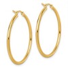 Black Bow Jewelry 2mm Round Hoop Earrings in 14k Yellow Gold, 35mm (1 3/8 Inch) - 3 of 4
