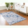 HomeRoots 4' X 6' Blue and Silver Abstract Printed Washable Non Skid Area Rug - 2 of 4