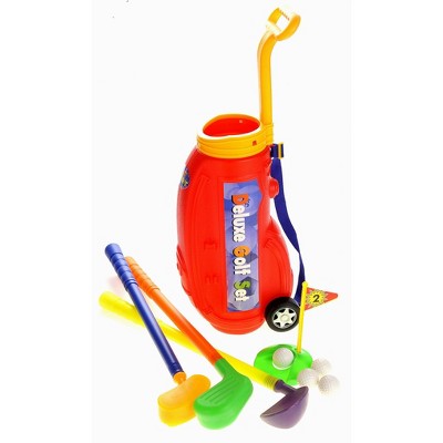 Ready! Set! Play! Link Deluxe Toy Golf Set For Kids With Easy Storage - Red