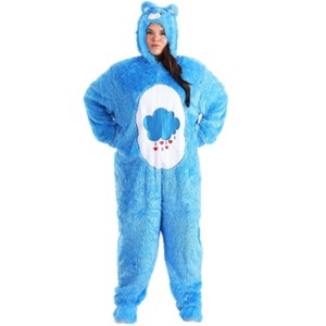 HalloweenCostumes.com Adult Plus Size Care Bears Classic Grumpy Bear Costume - 1 of 4