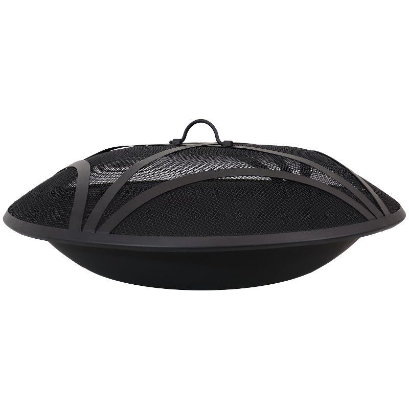 Sunnydaze Outdoor Replacement Steel Fire Pit Bowl with Spark Screen - Black, 6 of 11