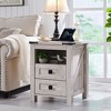 Farmhouse Nightstand wtih Charging Station, 18" End Table Side Table with 2 Drawers for Bedroom, Living Room - 3 of 4