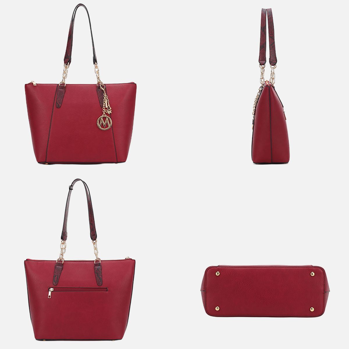 Vegan Leather Tote Bag with Matching Wristlet Wallet, Ximena | MKF Collection by Mia K - thumbnail 4