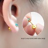 3-Pair 14K Gold Plated Flat Back Studs - 2/3/4mm CZ Earrings for Cartilage, Helix & Tragus - 3 of 4