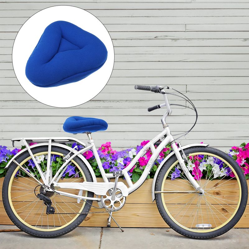 Unique Bargains Comfort Soft Plush Bicycle Thickened Saddle Seat Cover, 3 of 7