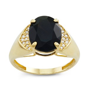 Designs By Gioelli 10K Yellow Gold Onyx And .1 cttw Diamond Ring - 1 of 3