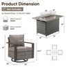 Buenhomino Outdoor Furniture with Fire Pit -Patio Table and Chairs Set of 4 Swivel Patio Chairs for Deck Porch Garden Poolside Backyard - 3 of 4