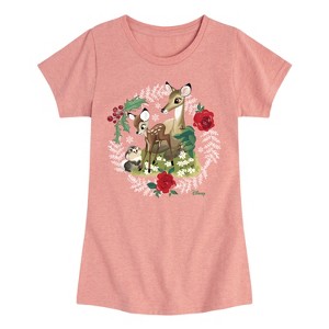 Girls' - Disney - Christmas - Family In The Forest Fitted Short Sleeve Graphic T-Shirt - 1 of 4