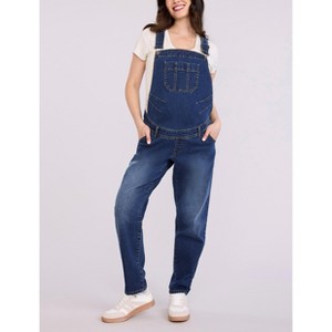 Women's Relaxed Fit Maternity Denim Overall | Motherhood Maternity - 1 of 4