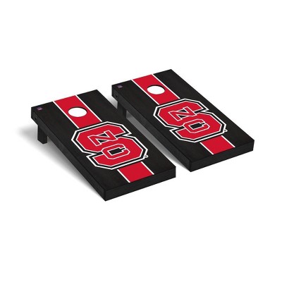 NCAA NC State Wolfpack Premium Cornhole Board Onyx Stained Stripe Version