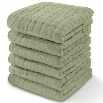 Baby Washcloths Muslin Cotton, Large 10”x10” by Comfy Cubs