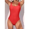 Eomenie Womens One Piece Swimsuits Ribbed Tummy Control Bathing Suit Scoop Neck Low Back Swimwear - 3 of 3