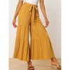 INSPIRE CHIC Women's Boho Elastic High Waist Tie Belt Ruffle Hem Wide Leg Palazzo Pants - 2 of 4