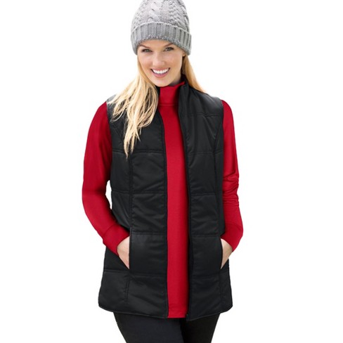 Woman within quilted vests top