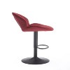 Bar Stools Set of 2 - Adjustable Barstools with Back and Footrest, Counter Height Bar Chairs for Kitchen, Pub -RED - 3 of 4