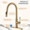 WOWOW Single Handle Pull Down Sprayer Kitchen Faucet with Advanced Spray in Gold - 4 of 4