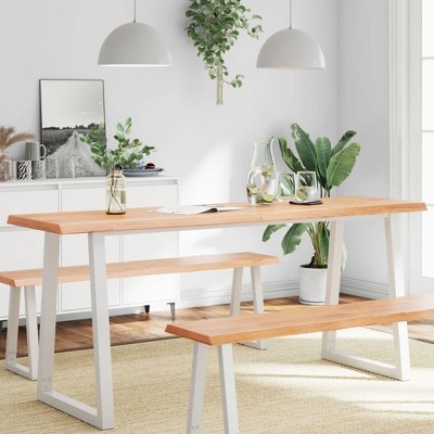 vidaXL Table Top Light Brown 70.9"x19.7"x(0.8"-1.6") Treated Solid Wood Live Edge