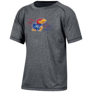 NCAA Kansas Jayhawks Boys' Gray Poly T-Shirt - 1 of 3