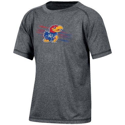 Ncaa Kansas Jayhawks Boys' Gray Poly T-shirt : Target