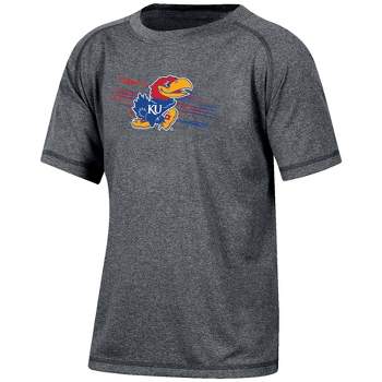NCAA Kansas Jayhawks Boys' Gray Poly T-Shirt