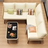 4 Pieces Patio Furniture Sets Outdoor Sectional L-Shaped with Cushions Side Table and Chairs Set - 3 of 4