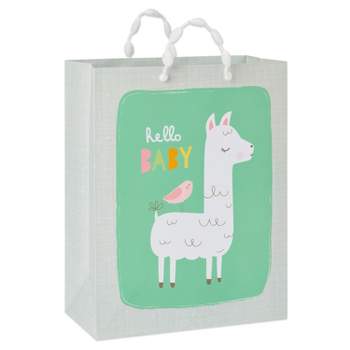 Medium 'Hello Baby' Llama and Bird Baby Shower Gift Bag - Spritz™