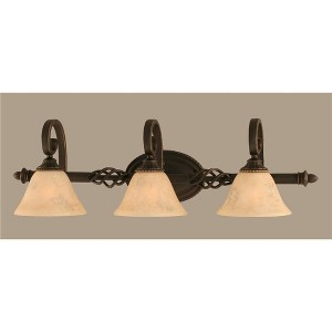 Toltec Lighting Elegante 3 - Light Vanity in  Dark Granite with 7" Italian Marble Shade - 1 of 1