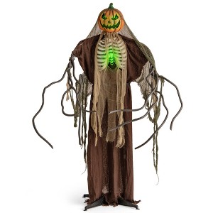 Costway 5.75ft Halloween Animatronics Decoration Talking Ghost Pumpkin with Glowing Ribs and Moving Head Sound & Touch Activated Standing Prop - 1 of 4