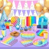 Hachikiko Pop Fidget Birthday Party Supplies,Dinner Plates and Luncheon Napkins Cups Forks Disposable Tableware Set - 3 of 4